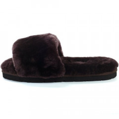 UGG FLUFF SLIDE SLIPPERS CHOCOLATE