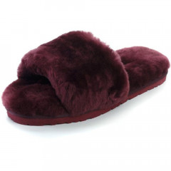 UGG FLUFF SLIDE SLIPPERS DARK PURPLE