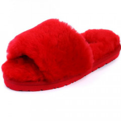 UGG FLUFF SLIDE SLIPPERS RED