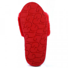 UGG FLUFF SLIDE SLIPPERS RED