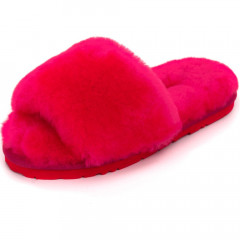 UGG FLUFF SLIDE SLIPPERS ROSE RED