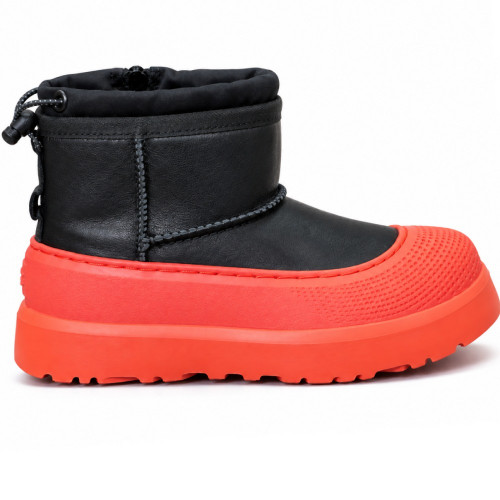 UGG KIDS  HYBRID MINI WEATHER BLACK ORANGE LEATHER