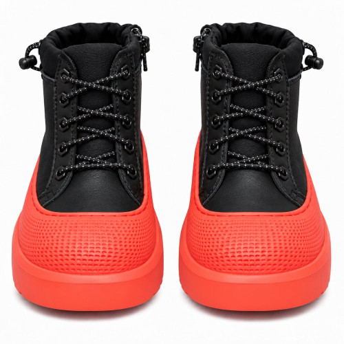 Детские кожаные ботинки UGG Kids Neumel Hybrid Black Leather Orange