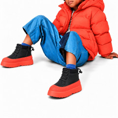 UGG KIDS  HYBRID  NEUMEL HYBRID BLACK LEATHER ORANGE