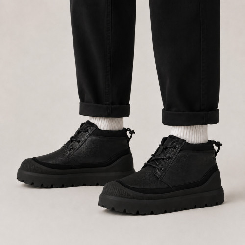 UGG MENS NEUMEL HYBRID LEATHER BLACK 