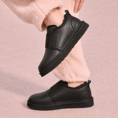 UGG MENS SLIPPERS FLEX  LEATHER BLACK