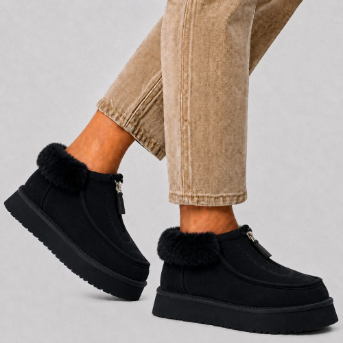 UGG FUNKETTE PLATFORM BOOTS BLACK