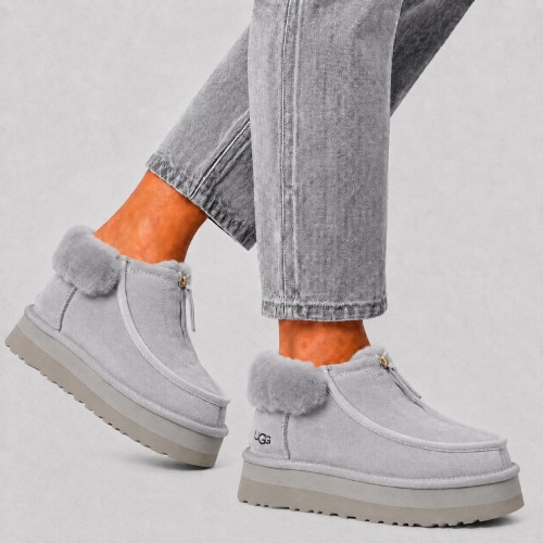 UGG FUNKETTE PLATFORM BOOTS GREY-VIOLET