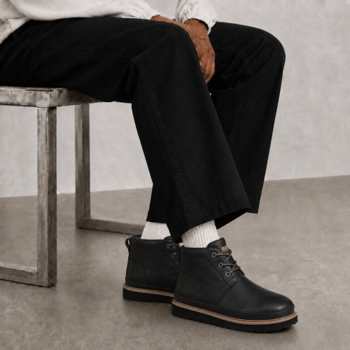 UGG MENS NEUMEL GENTLEMAN LEATHER BLACK