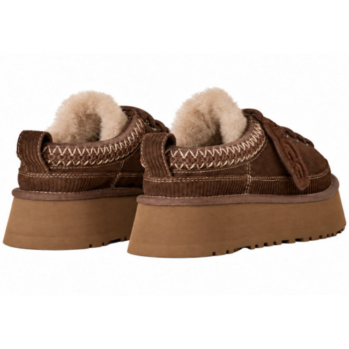 UGG WOMEN'S HERITAGE LACE-UP SLIPPER  BURNT CEDAR