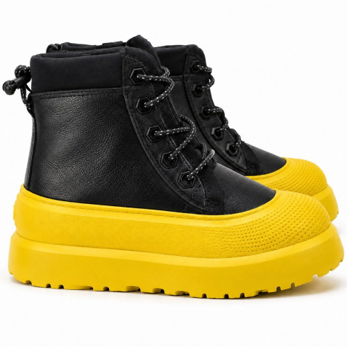 UGG KIDS HYBRID NEUMEL HYBRID LEATHER BLACK SUMMER