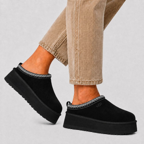 UGG WOMEN'S TASMAN TAZZ PLATFORM BLACK
