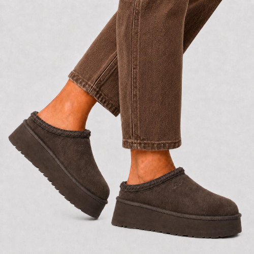 UGG WOMEN'S TASMAN TAZZ  PLATFORM CHOCOLATE