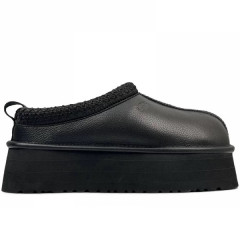 UGG WOMEN'S TASMAN TAZZ PLATFORM LEATHER BLACK