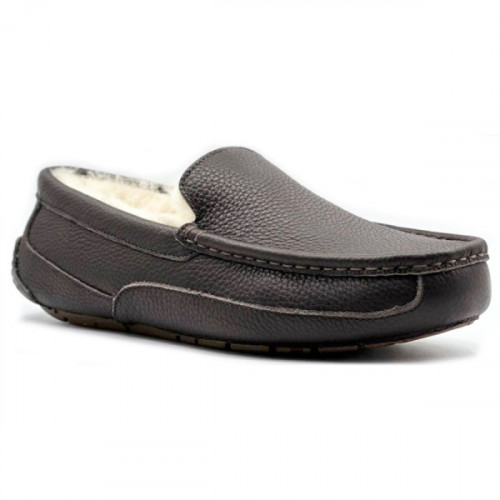 UGG MEN'S MOCCASINS ASCOT METALLIC CHOCOLATE