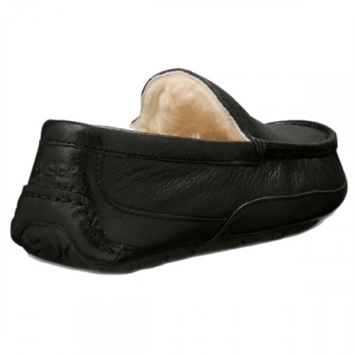 UGG MEN'S MOCCASINS ASCOT LEATHER BLACK